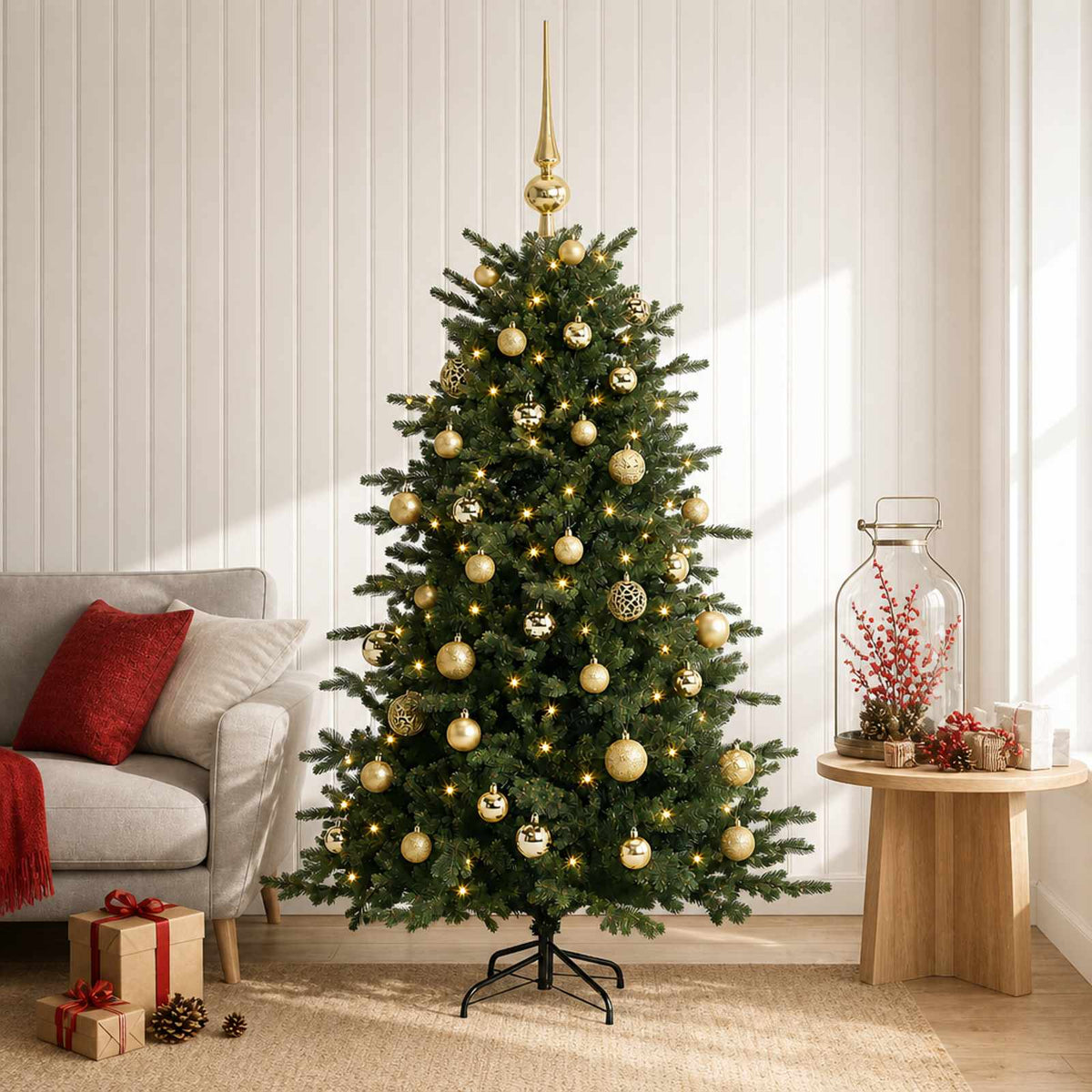 Umjetno božićno drvce s kuglicom 150 cm 150 LED lampica