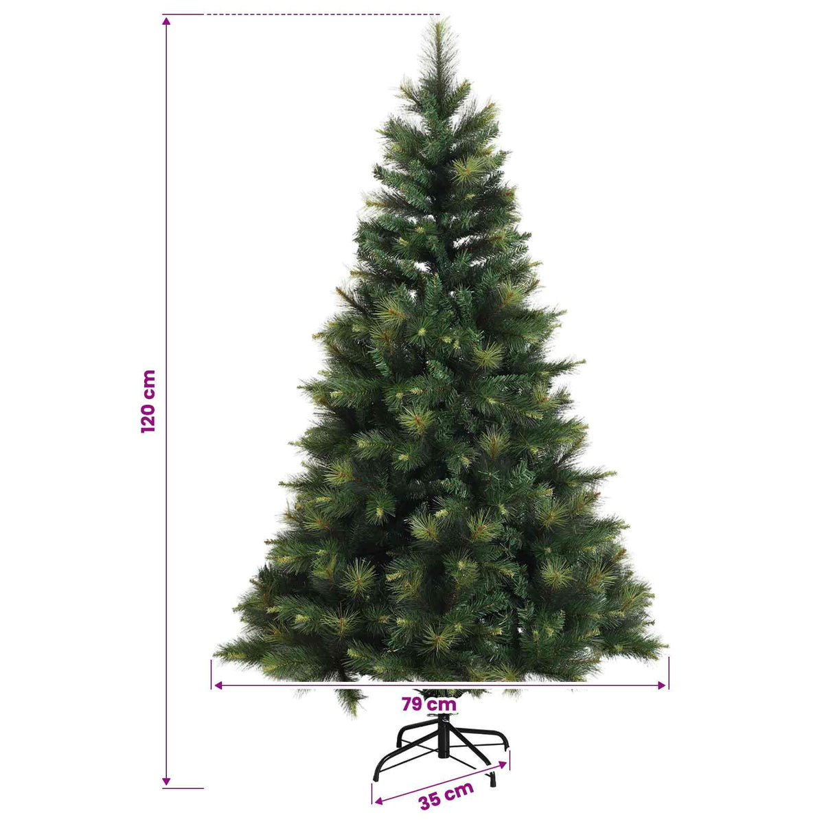 Umjetno božićno drvce s kuglicom 120 cm 150 LED lampica