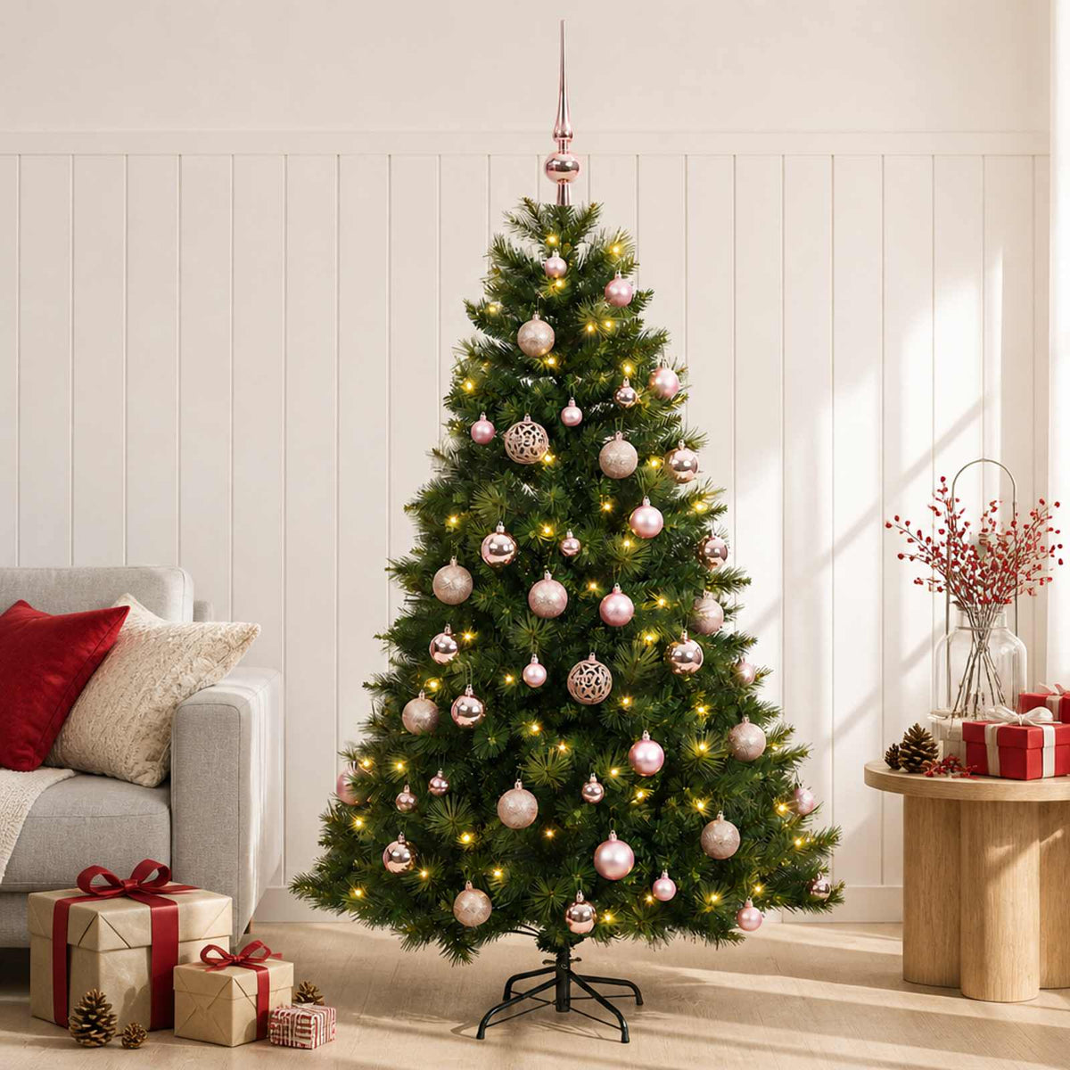 Umjetno božićno drvce s kuglicom 120 cm 150 LED lampica