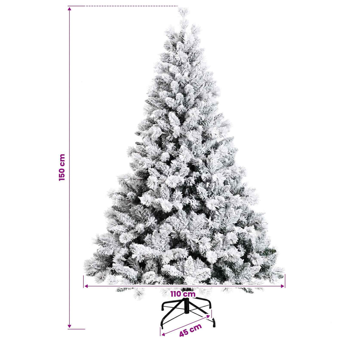 Umjetno božićno drvce s kuglicom 150 cm 150 LED lampica
