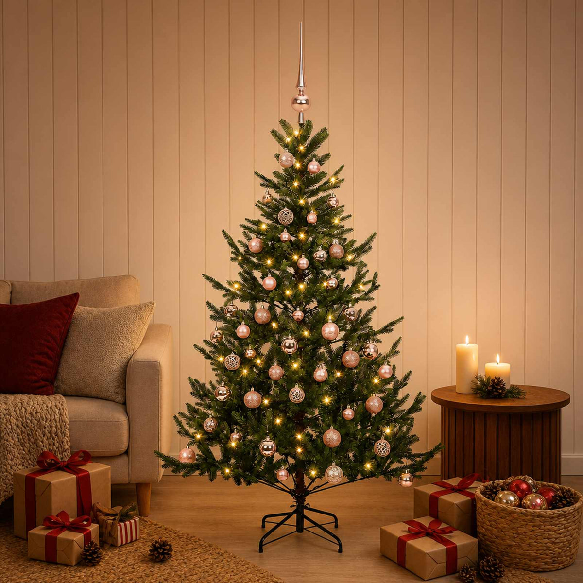 Umjetno božićno drvce s kuglicom 150 cm 150 LED lampica