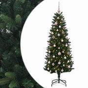Umjetno božićno drvce s kuglicama 120 cm 150 LED lampica