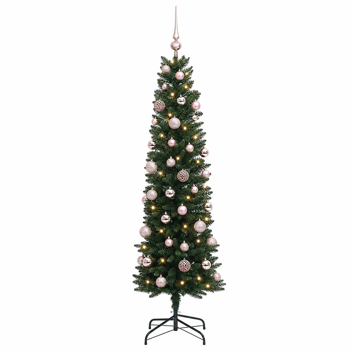 Umjetno usko božićno drvce s kuglicom 120 cm 150 LED lampica