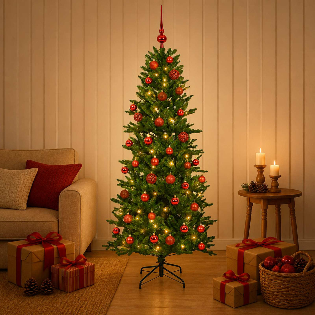 Umjetno božićno drvce s kuglicom 150 cm 150 LED lampica