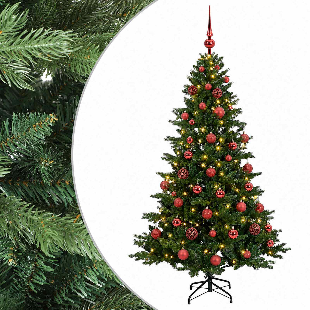 Umjetno božićno drvce s kuglicom 120 cm 150 LED lampica