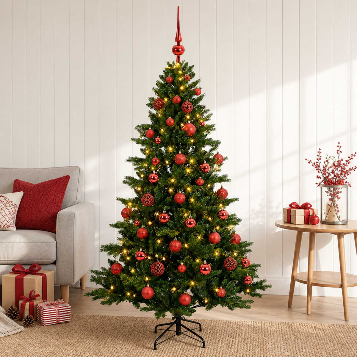 Umjetno božićno drvce s kuglicom 120 cm 150 LED lampica