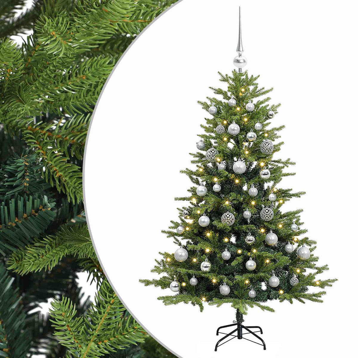 Umjetno božićno drvce s kuglicom 120 cm 150 LED lampica