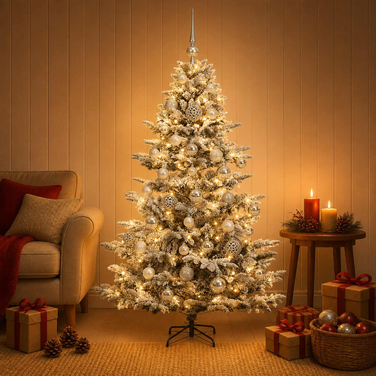 Umjetno božićno drvce s kuglicom 150 cm 150 LED lampica