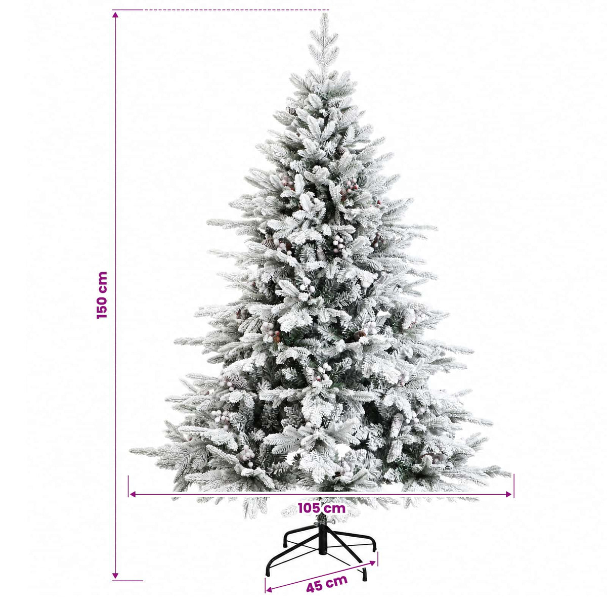 Umjetno božićno drvce s kuglicom 150 cm 150 LED lampica