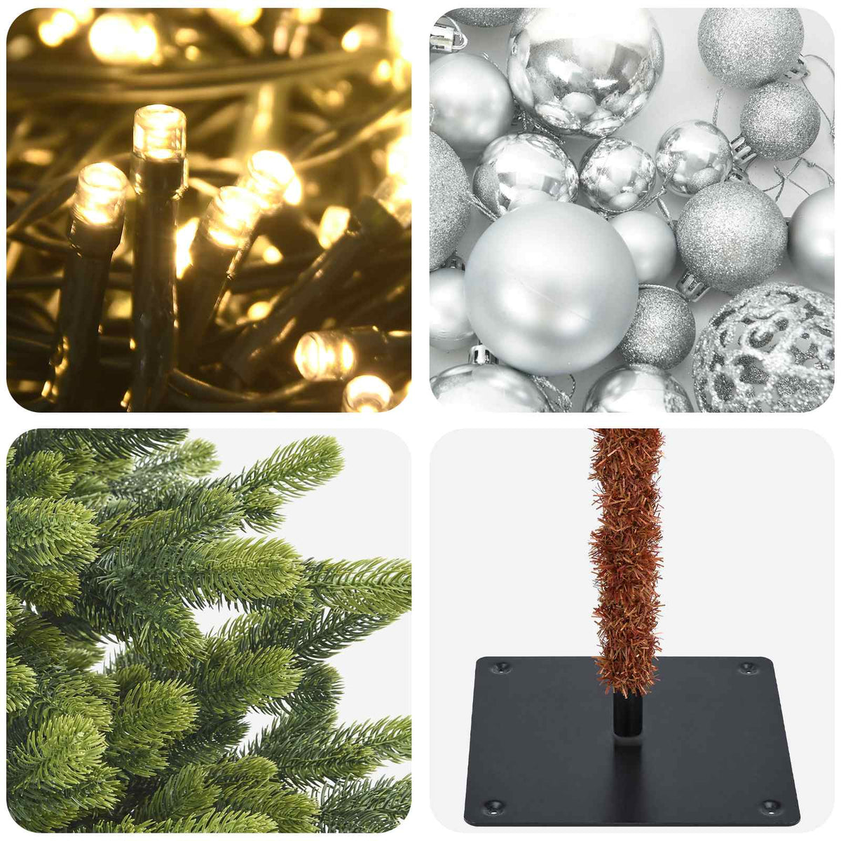 Umjetno božićno drvce s kuglicom 120 cm 150 LED lampica