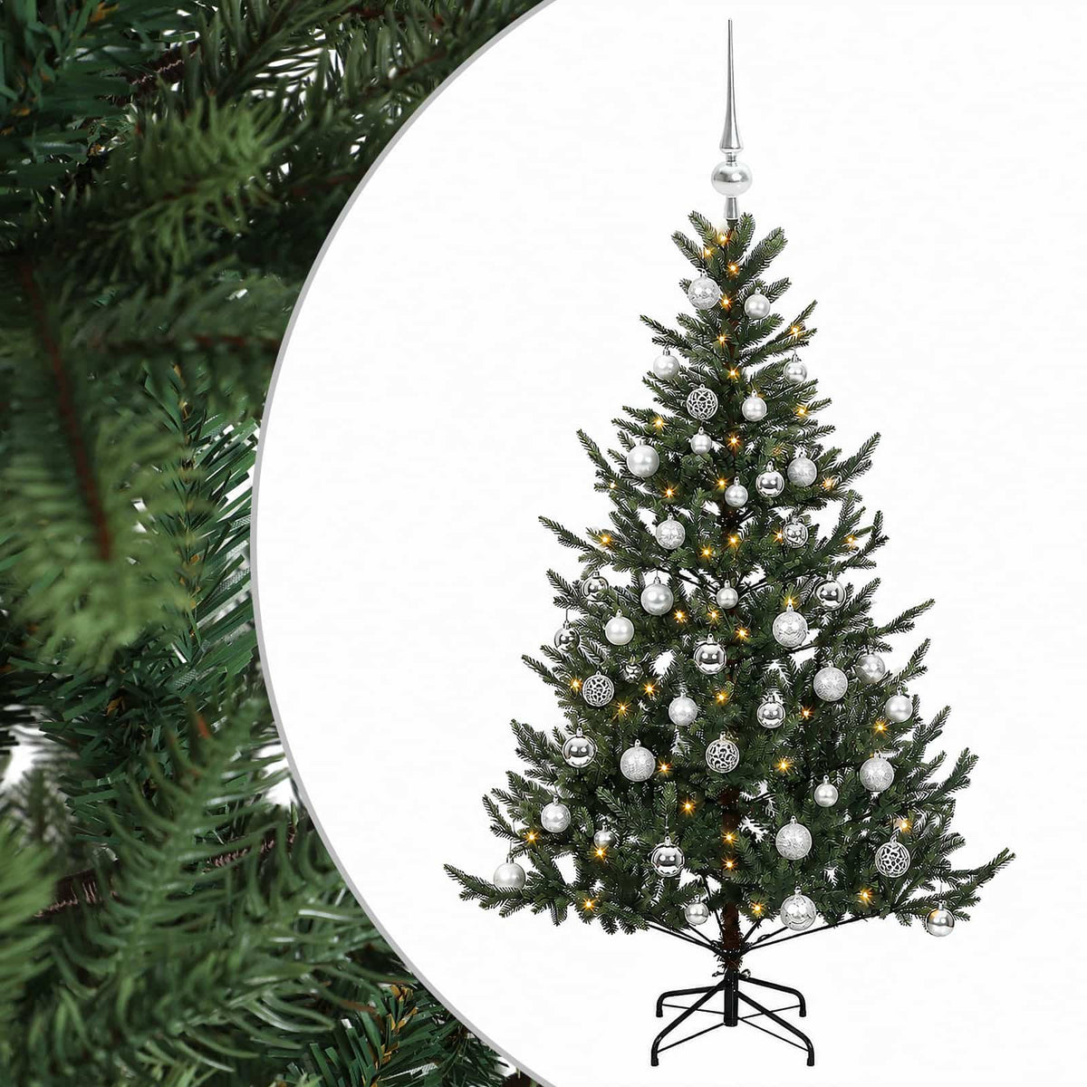 Umjetno božićno drvce s kuglicom 120 cm 150 LED lampica