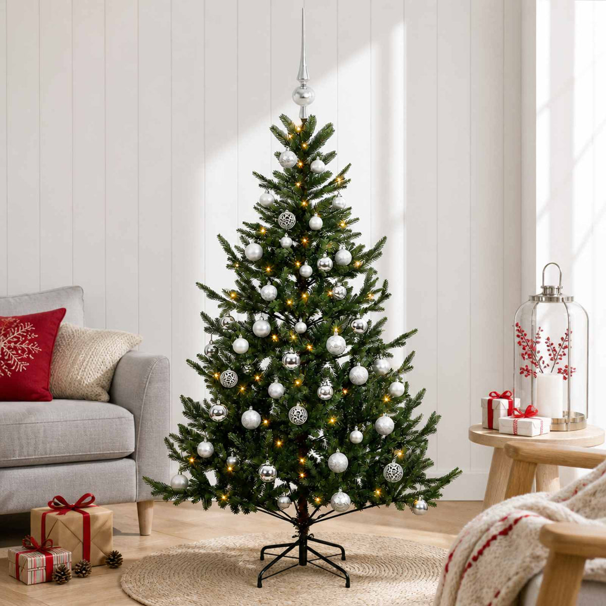 Umjetno božićno drvce s kuglicom 120 cm 150 LED lampica