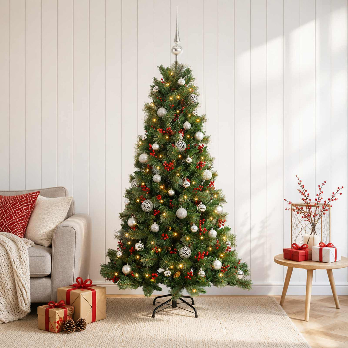Umjetno božićno drvce s kuglicom 150 cm 150 LED lampica