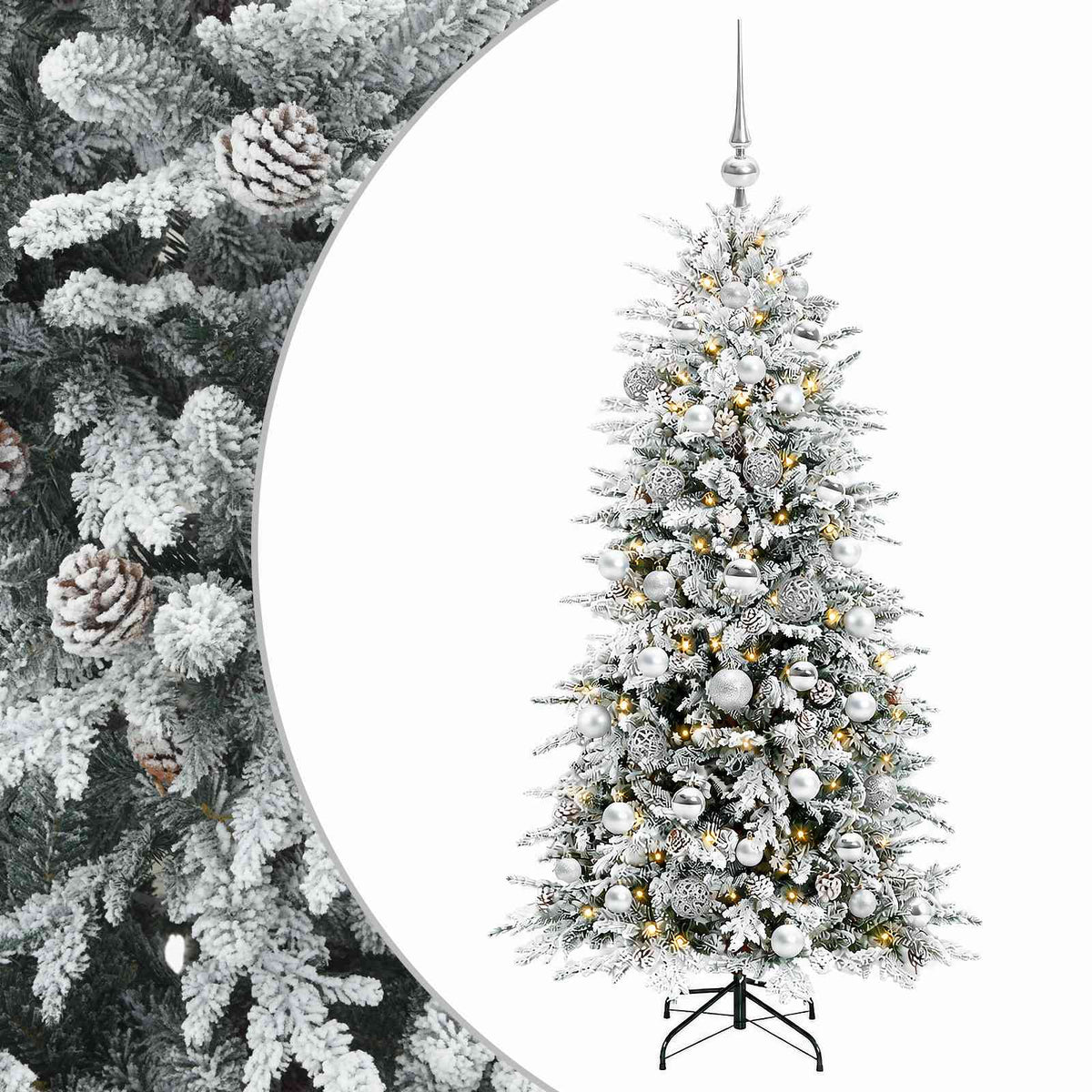 Umjetno božićno drvce s kuglicom 120 cm 150 LED lampica