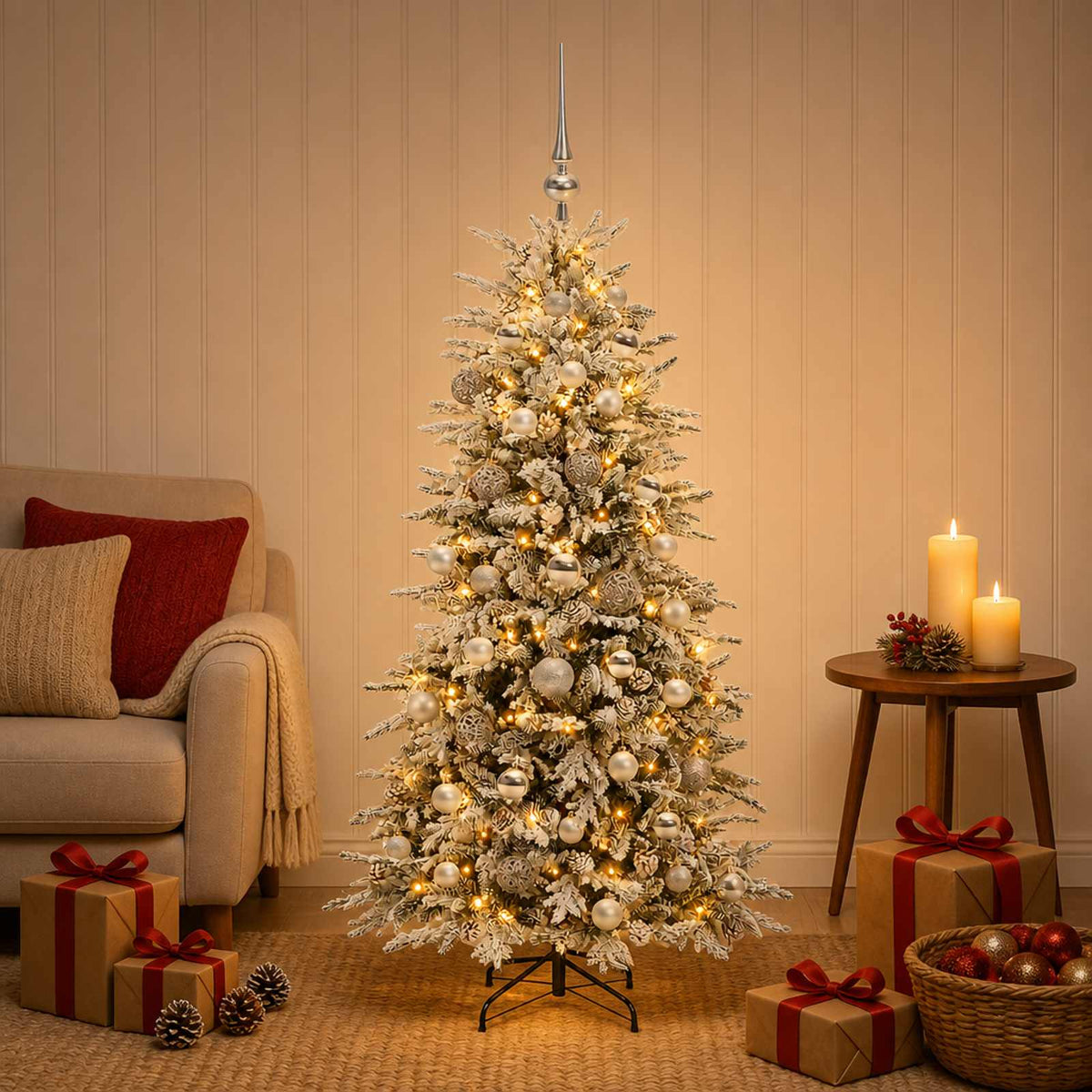 Umjetno božićno drvce s kuglicom 120 cm 150 LED lampica