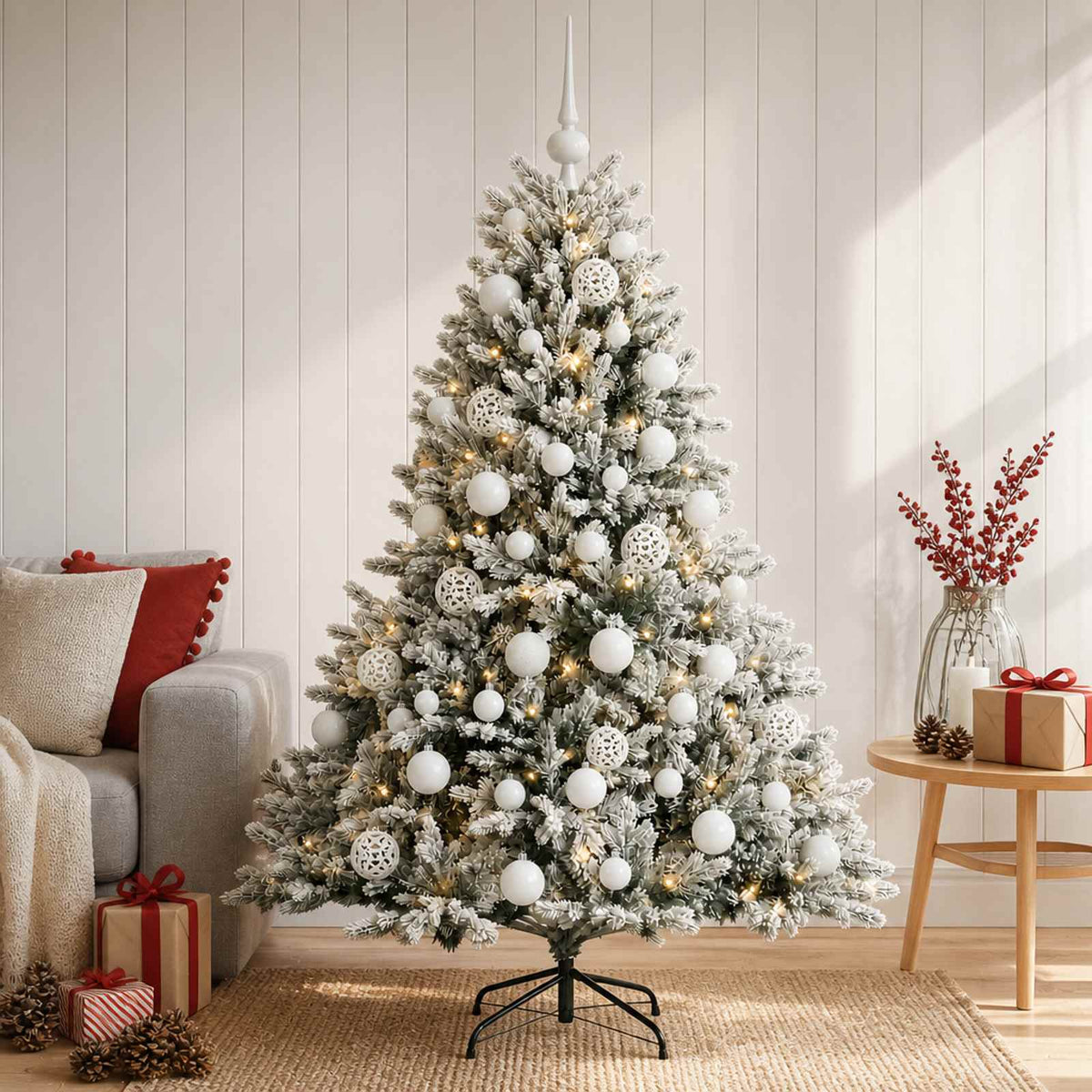 Umjetno božićno drvce s kuglicom 120 cm 150 LED lampica