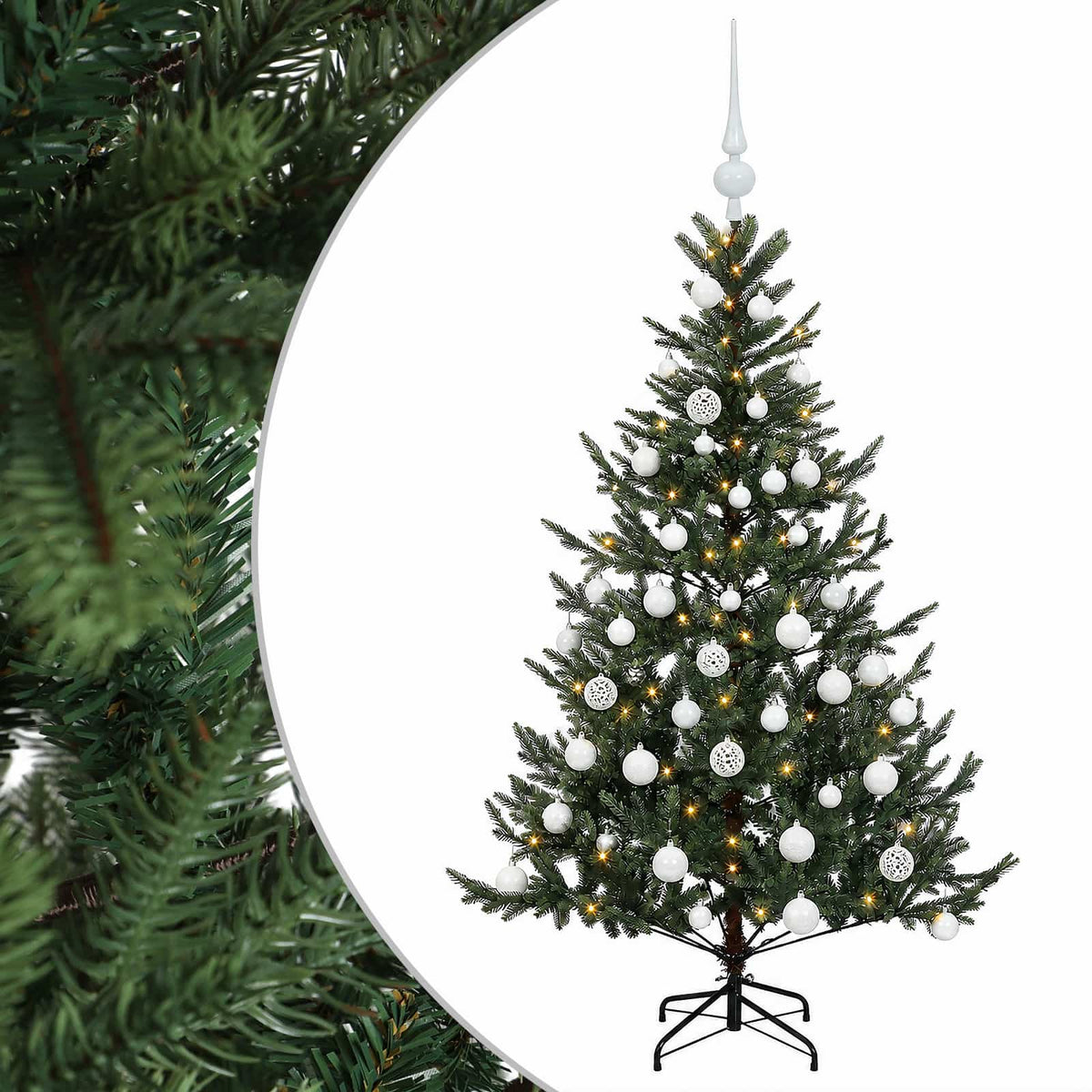 Umjetno božićno drvce s kuglicom 120 cm 150 LED lampica