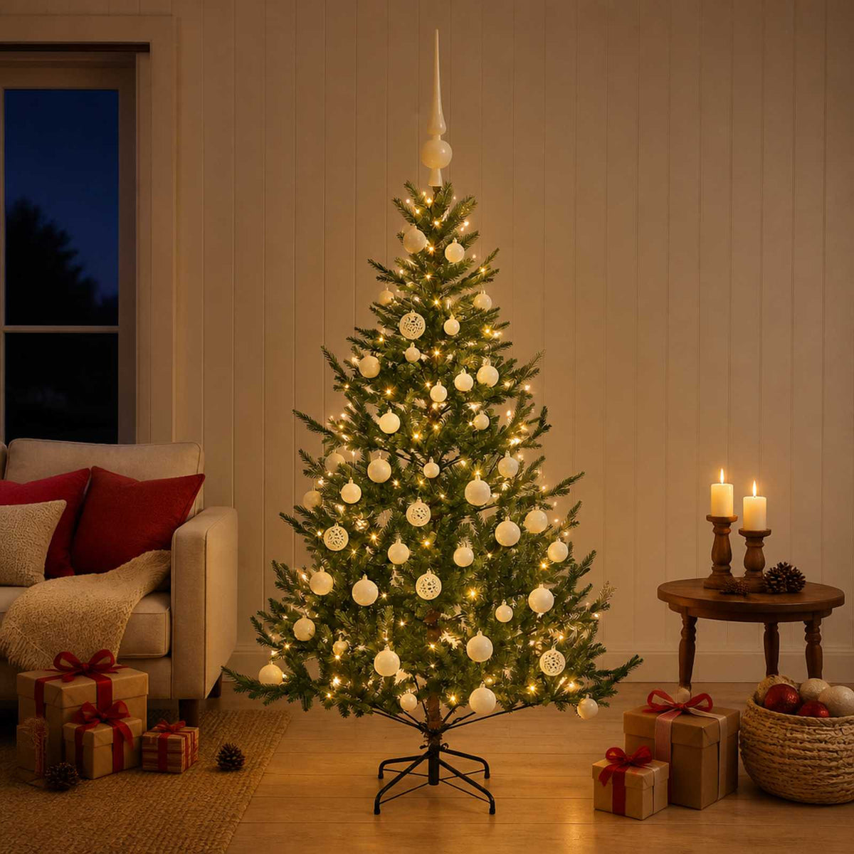Umjetno božićno drvce s kuglicom 150 cm 150 LED lampica