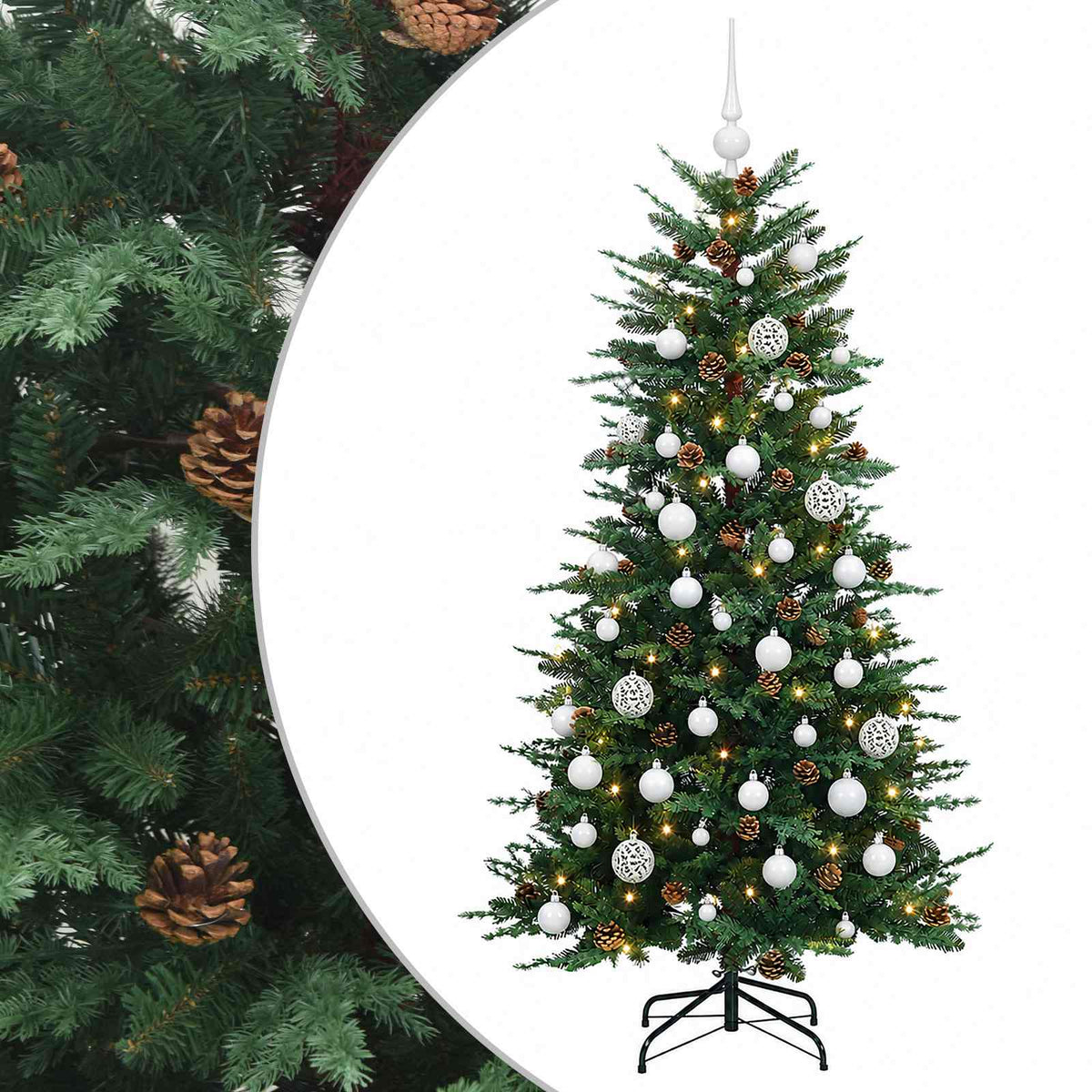 Umjetno božićno drvce s kuglicom 120 cm 150 LED lampica