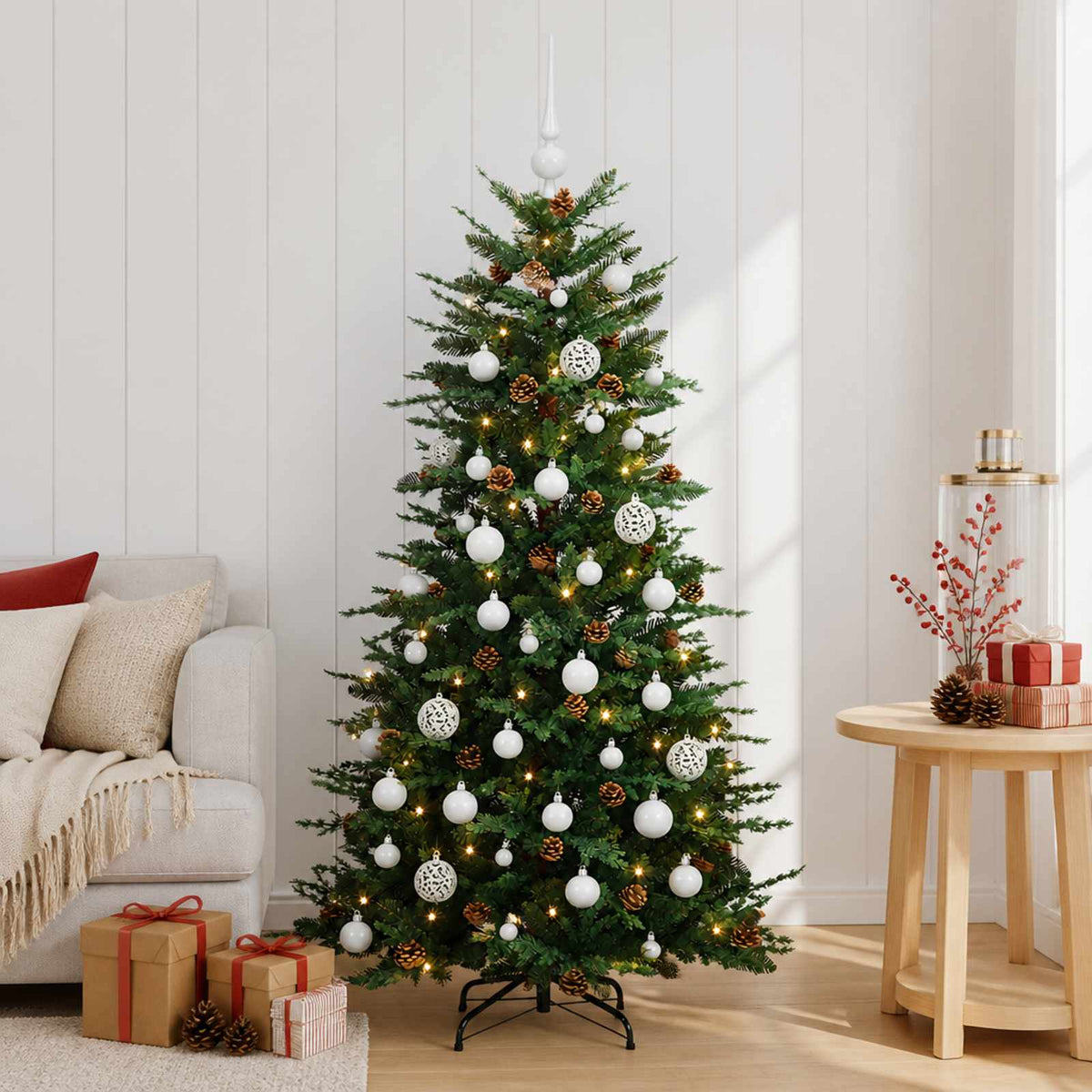 Umjetno božićno drvce s kuglicom 120 cm 150 LED lampica