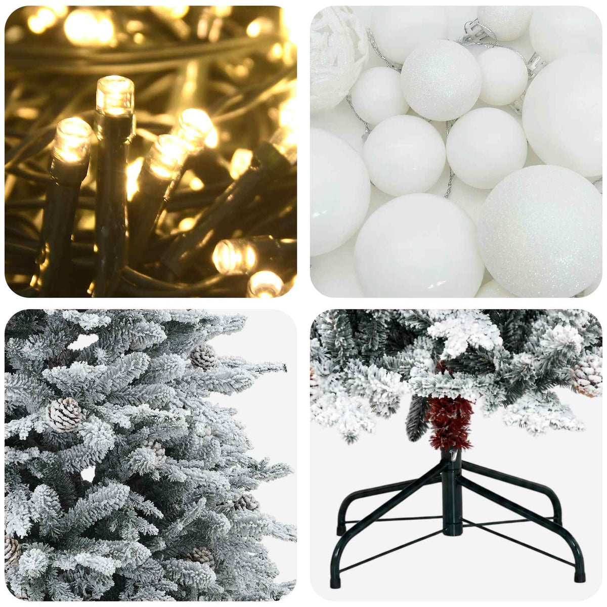 Umjetno božićno drvce s kuglicom 120 cm 150 LED lampica