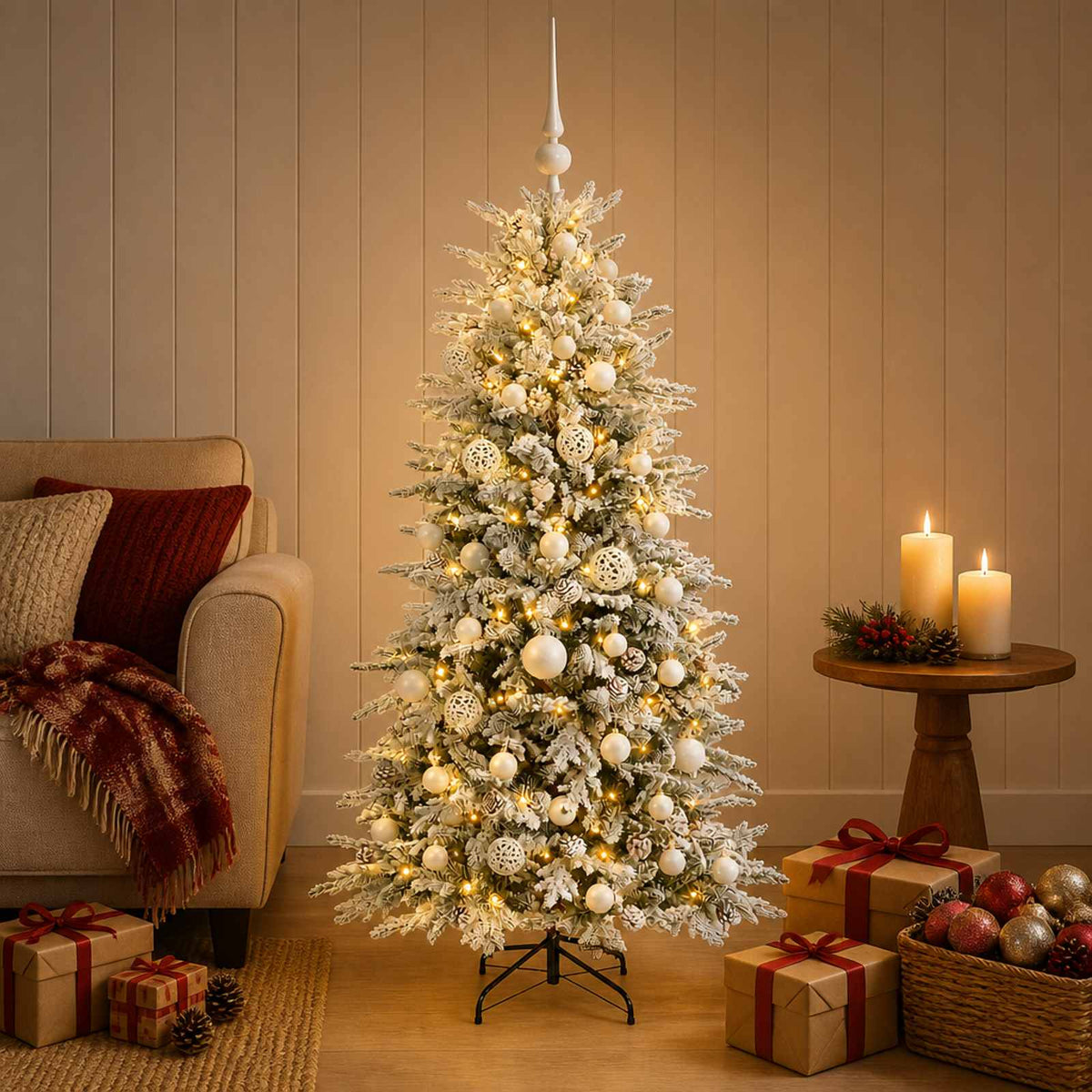 Umjetno božićno drvce s kuglicom 120 cm 150 LED lampica