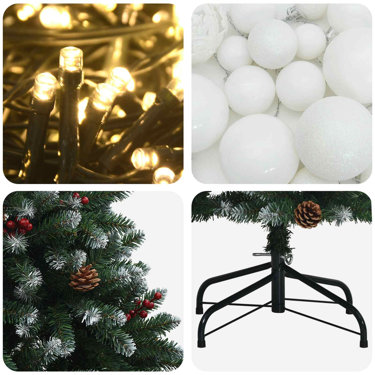 Umjetno božićno drvce zeleno s kuglicom 150 cm 150 LED lampica