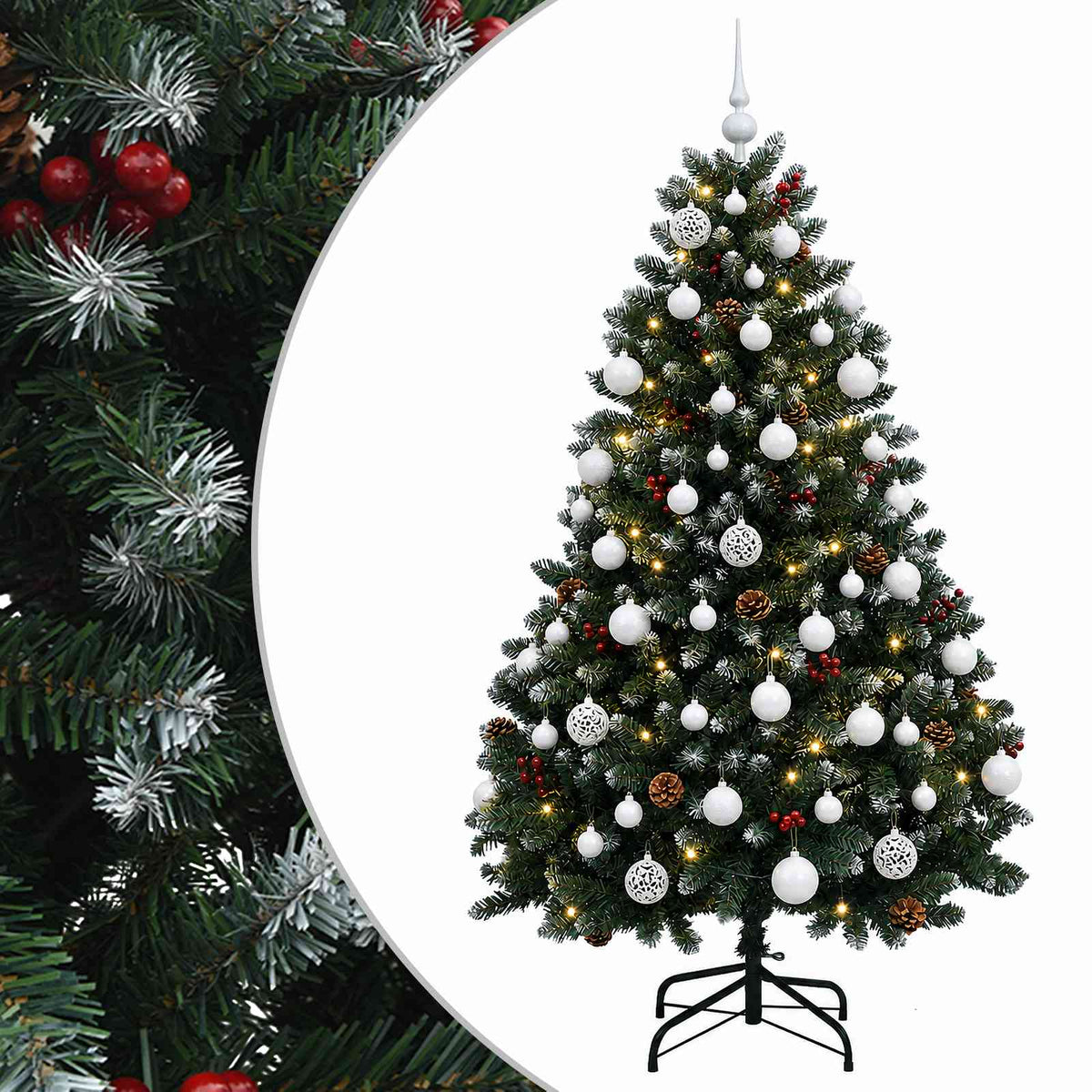 Umjetno božićno drvce zeleno s kuglicom 150 cm 150 LED lampica