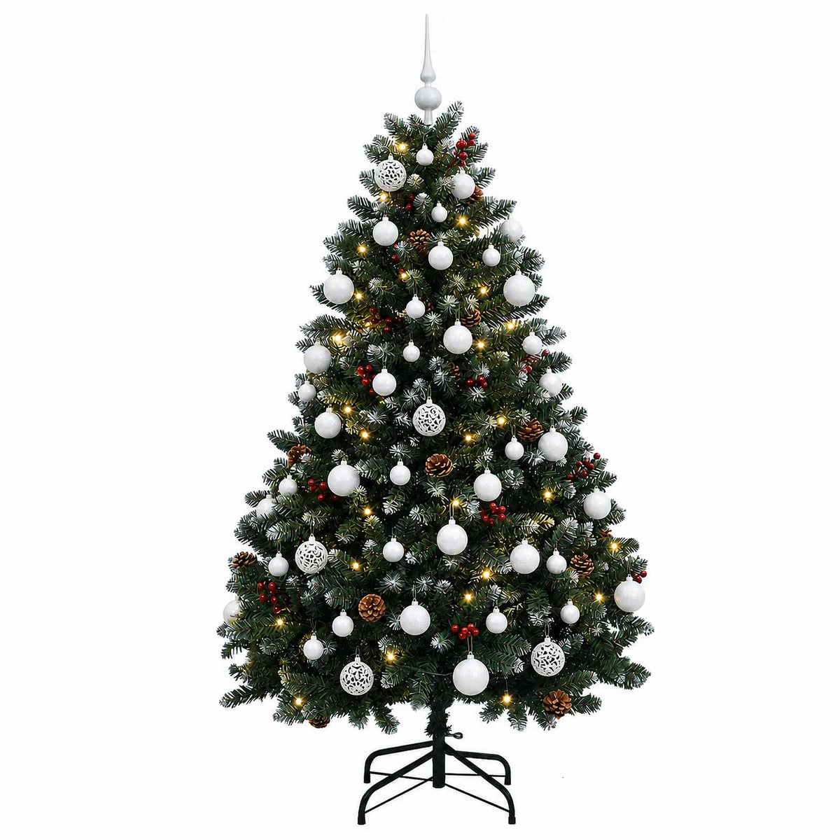 Umjetno božićno drvce zeleno s kuglicom 150 cm 150 LED lampica