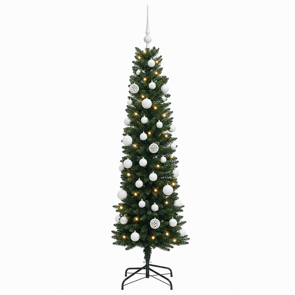 Umjetno usko božićno drvce s kuglicom 120 cm 150 LED lampica
