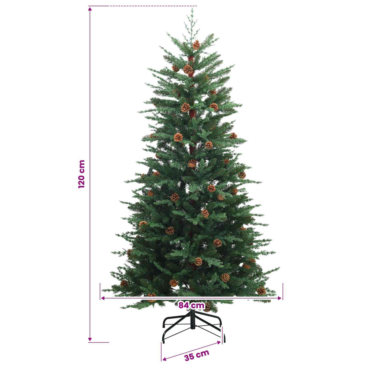 Umjetno božićno drvce s kuglicom 120 cm 150 LED lampica