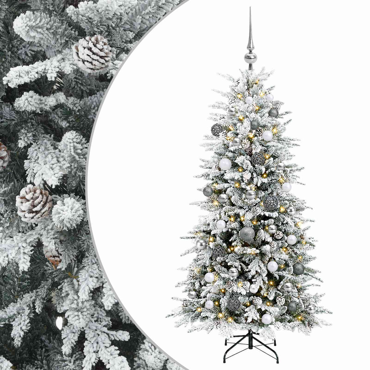 Umjetno božićno drvce s kuglicom 120 cm 150 LED lampica