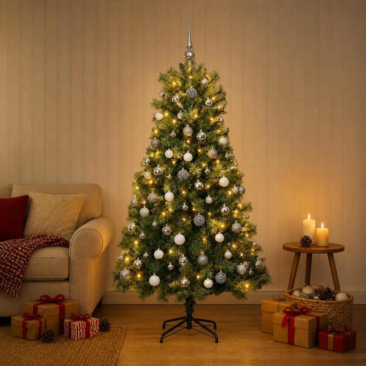 Umjetno božićno drvce s nogom 300 LED lampica