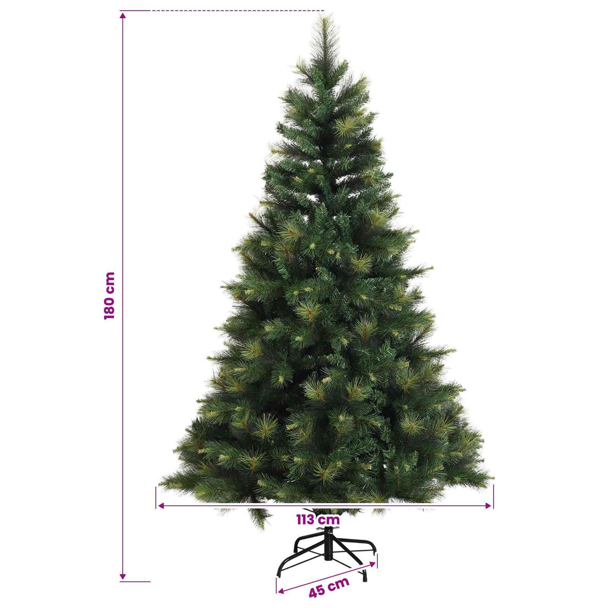 Umjetno božićno drvce s nogom 180 cm 300 LED lampica