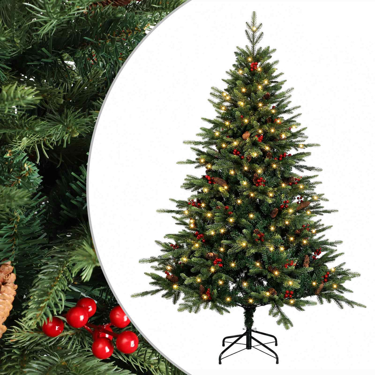 Umjetno božićno drvce s nogom 240 cm 300 LED lampica