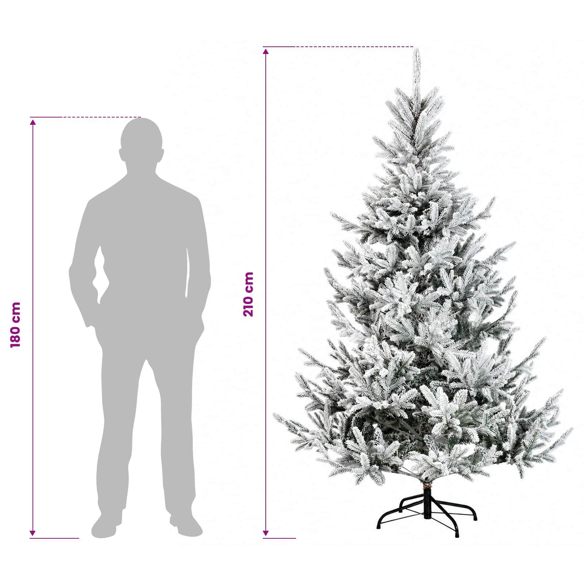 Umjetno božićno drvce s nogom 210 cm 300 LED lampica