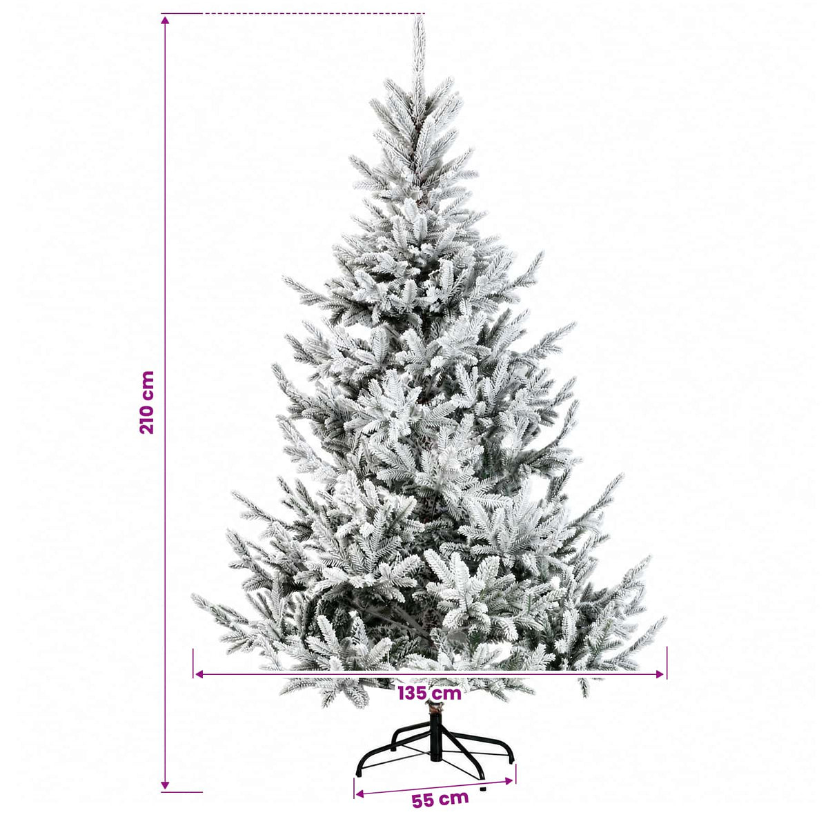 Umjetno božićno drvce s nogom 210 cm 300 LED lampica