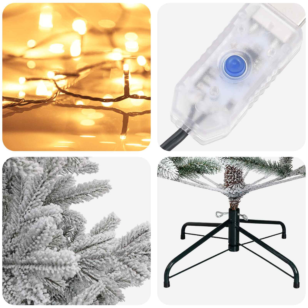 Umjetno božićno drvce s nogom 240 cm 300 LED lampica
