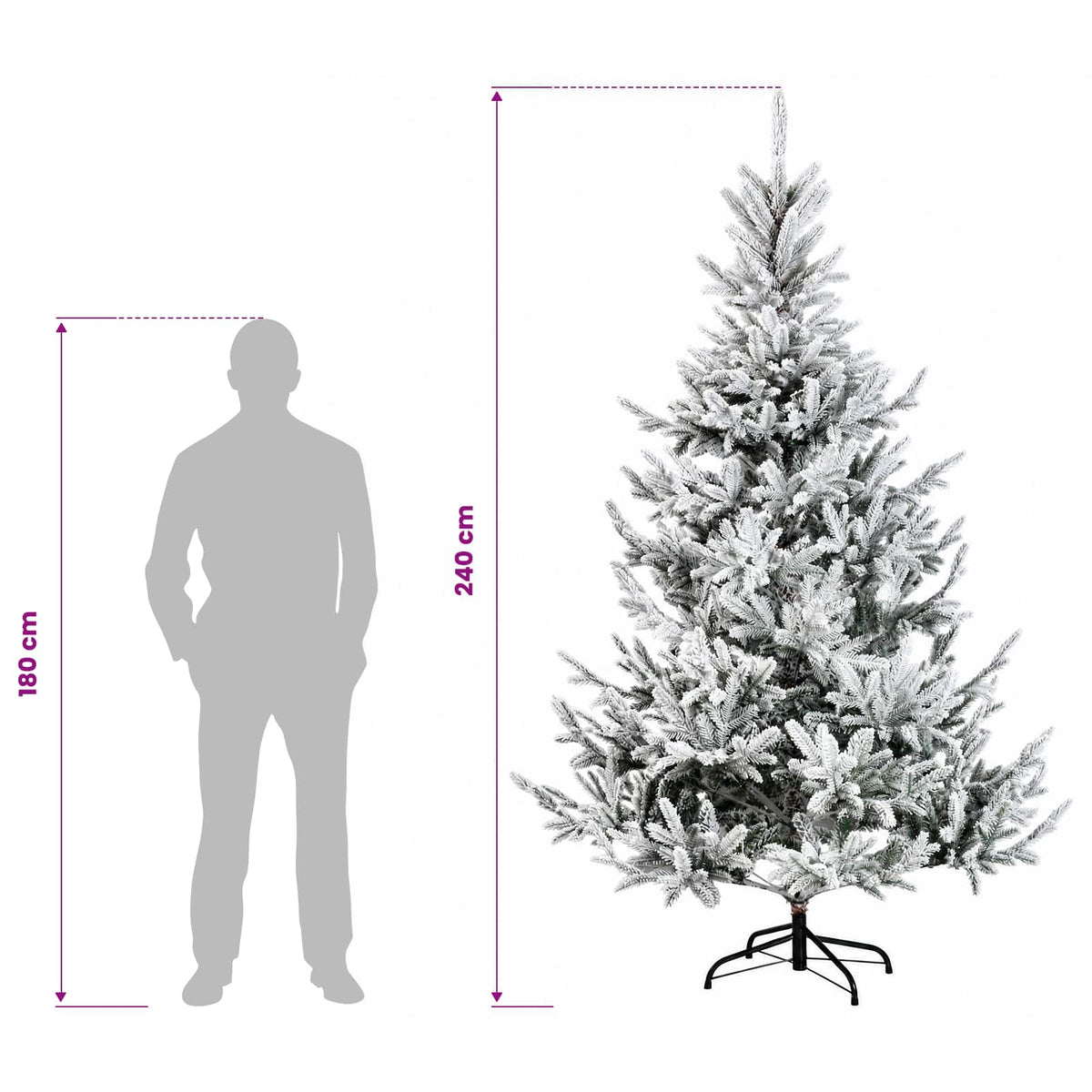 Umjetno božićno drvce s nogom 240 cm 300 LED lampica