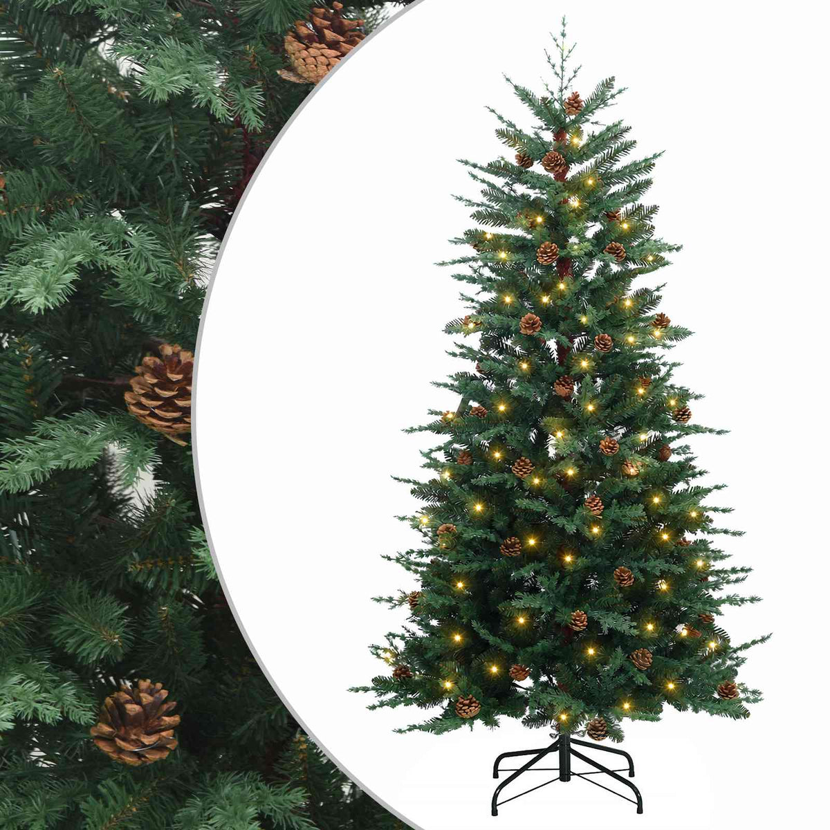 Umjetno božićno drvce s nogom 180 cm 300 LED lampica