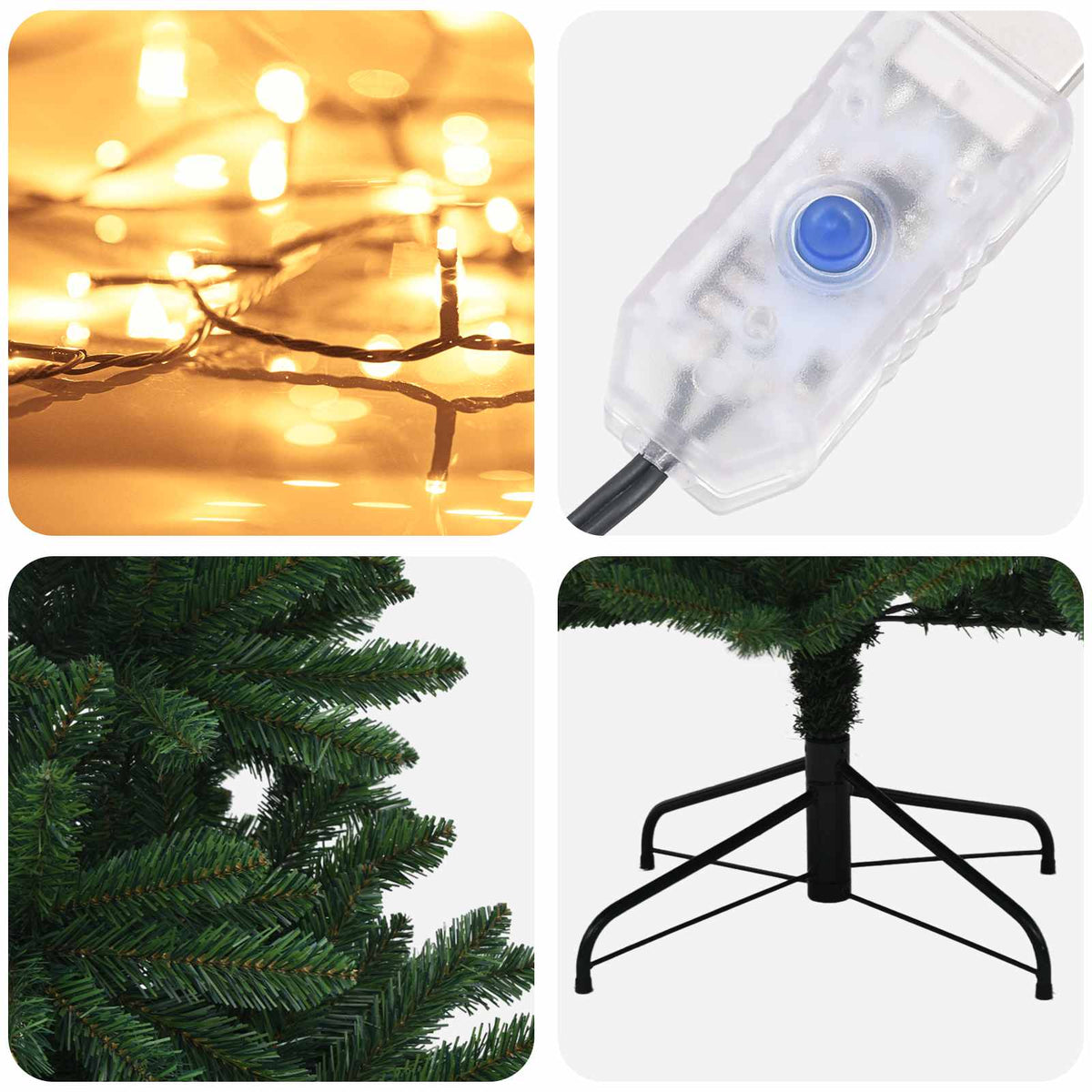 Umjetno božićno drvce s nogom 240 cm 300 LED lampica