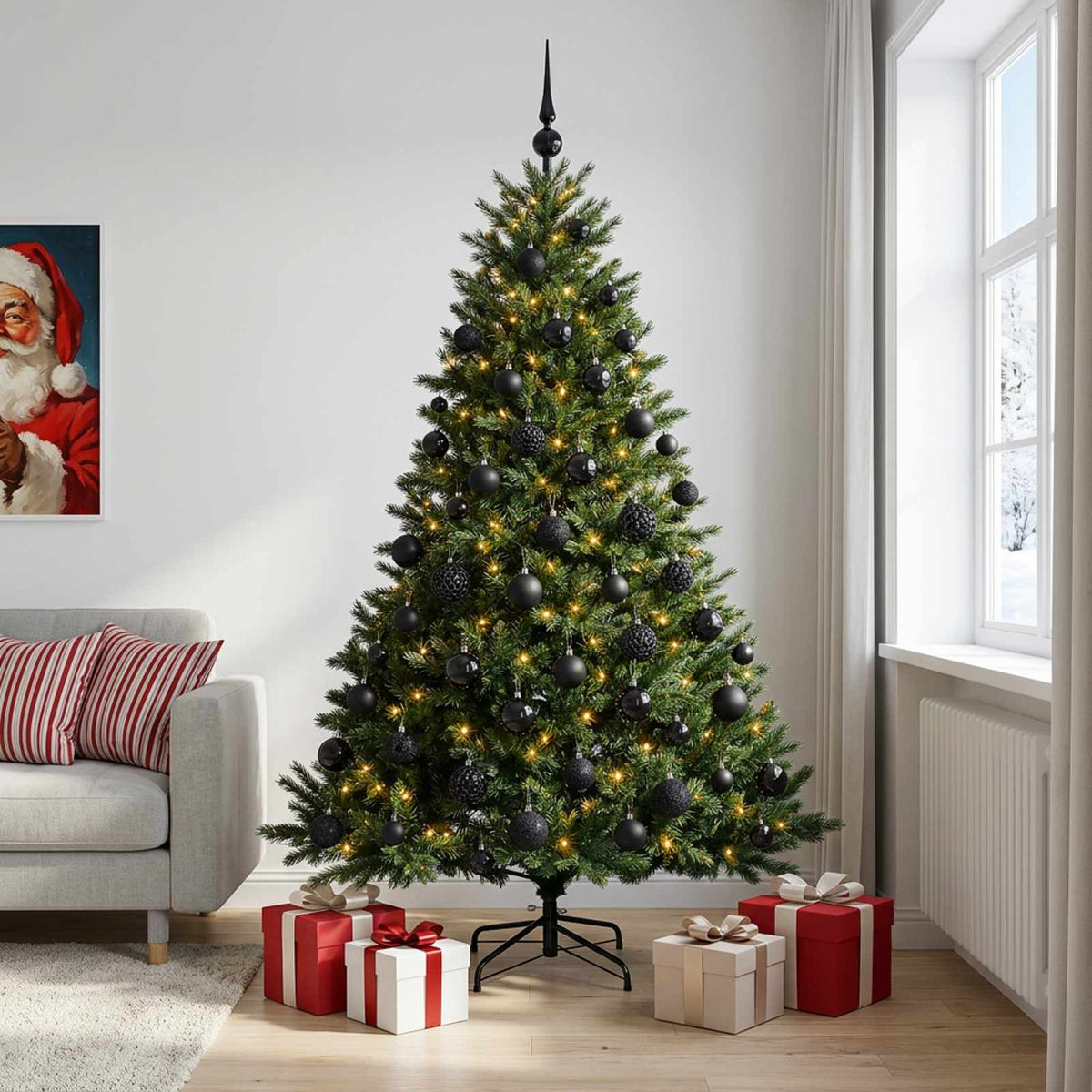 Umjetno božićno drvce s kuglicom 240 cm 300 LED lampica