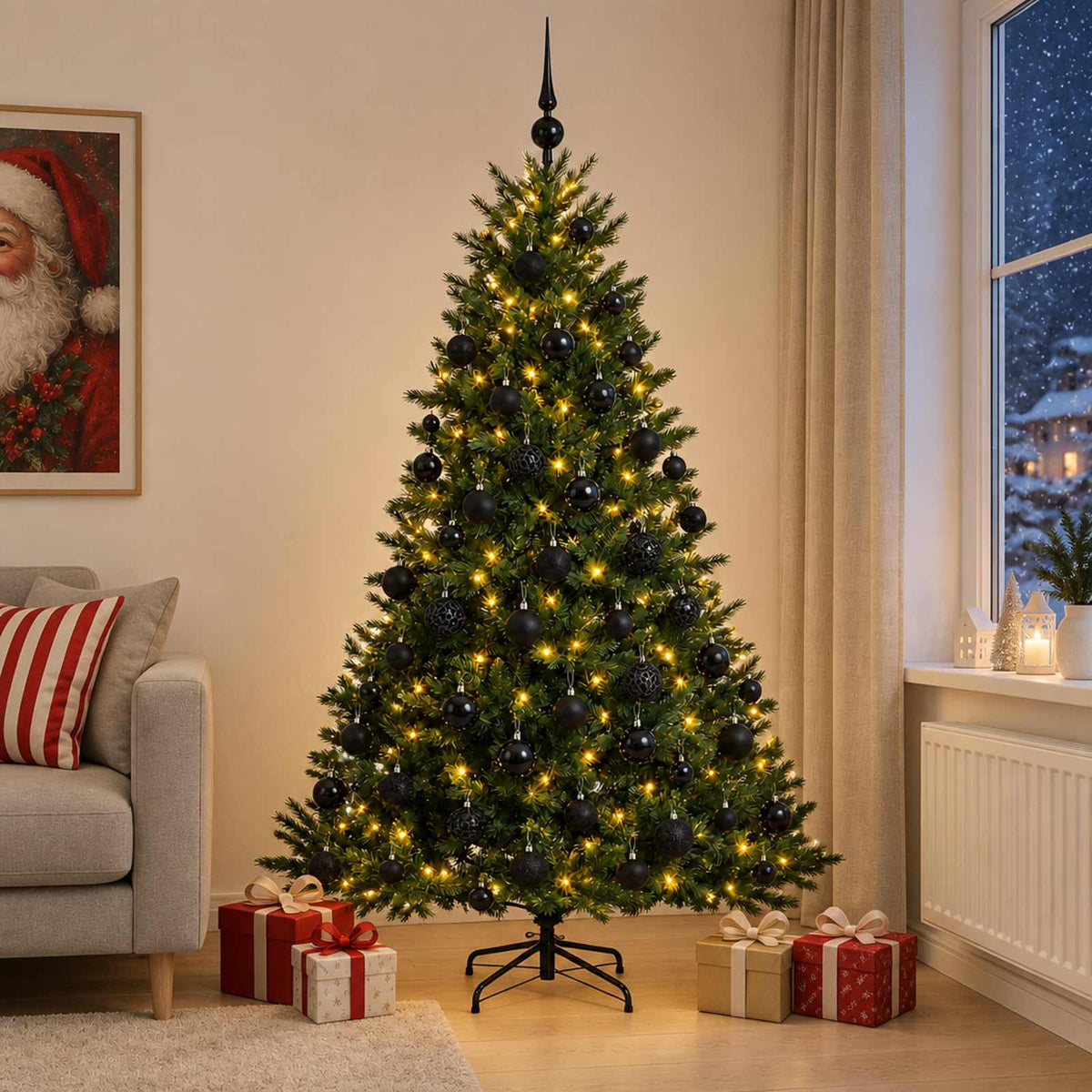 Umjetno božićno drvce s kuglicom 240 cm 300 LED lampica