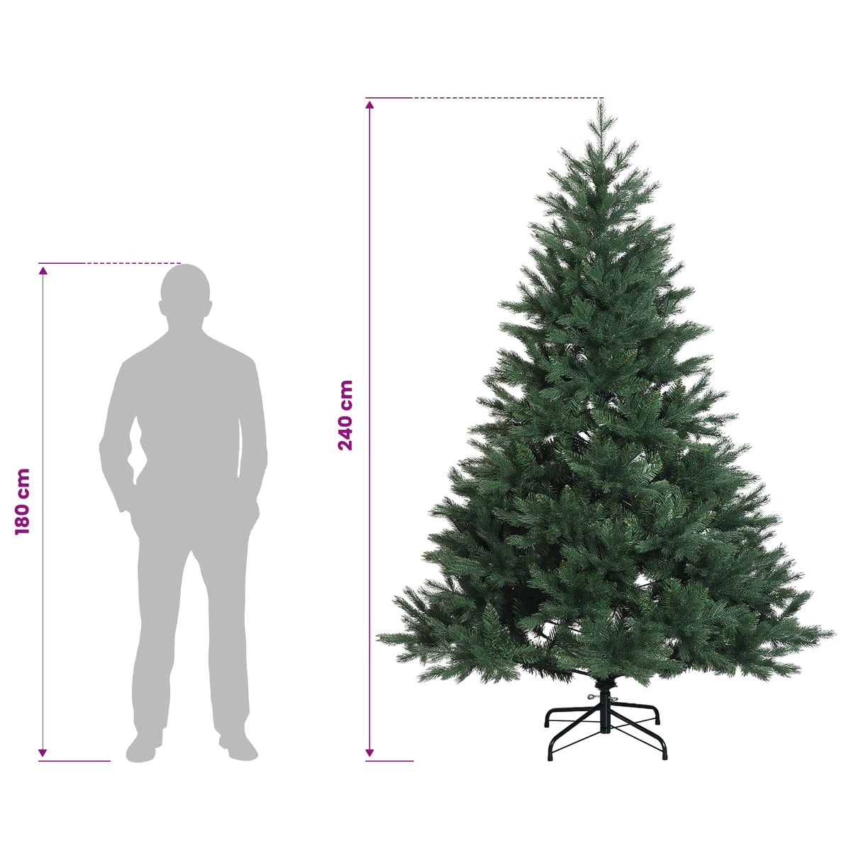 Umjetno božićno drvce s kuglicom 240 cm 300 LED lampica