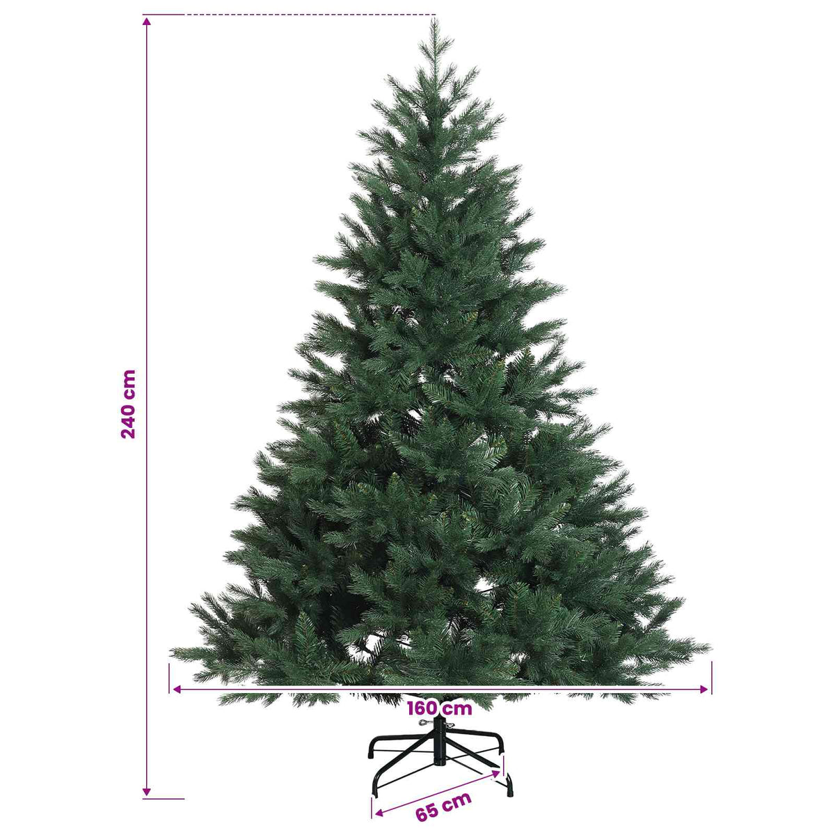Umjetno božićno drvce s kuglicom 240 cm 300 LED lampica