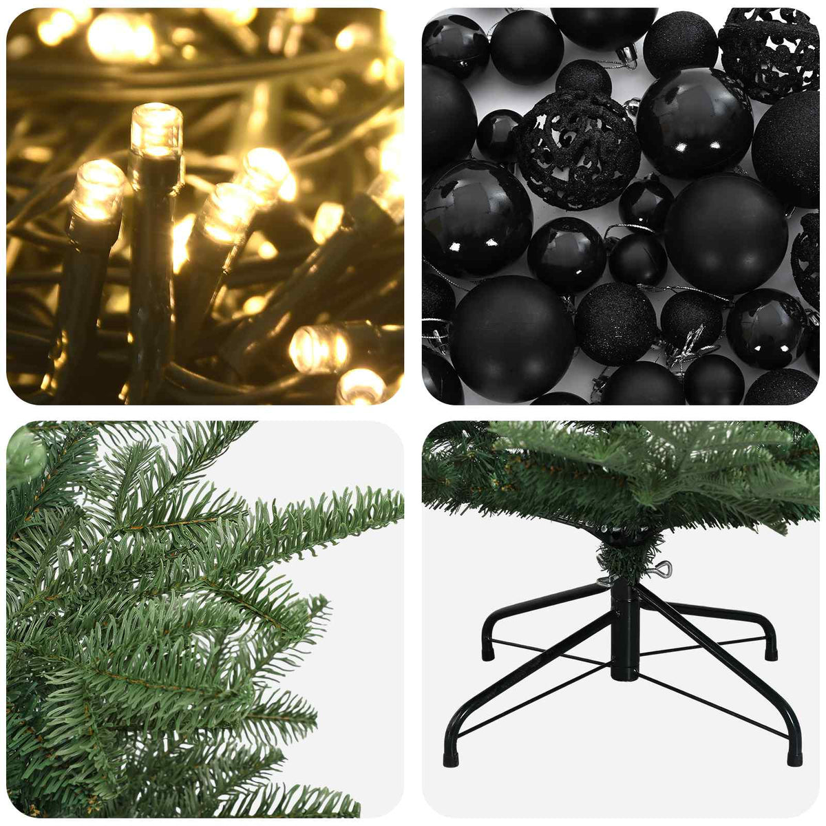 Umjetno božićno drvce s kuglicom 210 cm 300 LED lampica