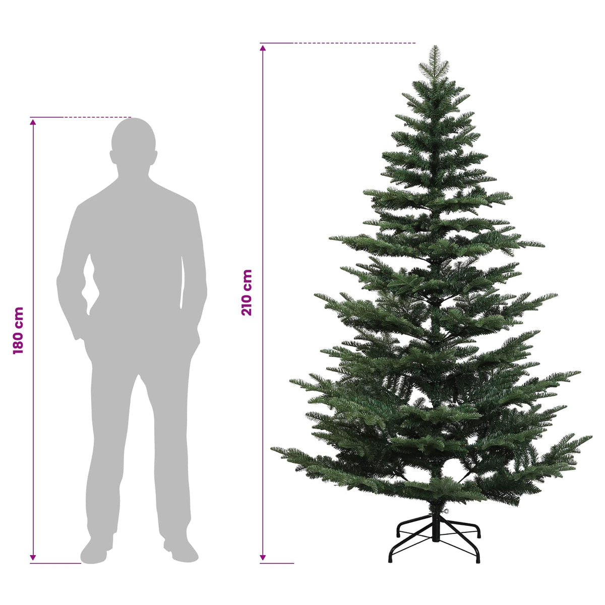 Umjetno božićno drvce s kuglicom 210 cm 300 LED lampica