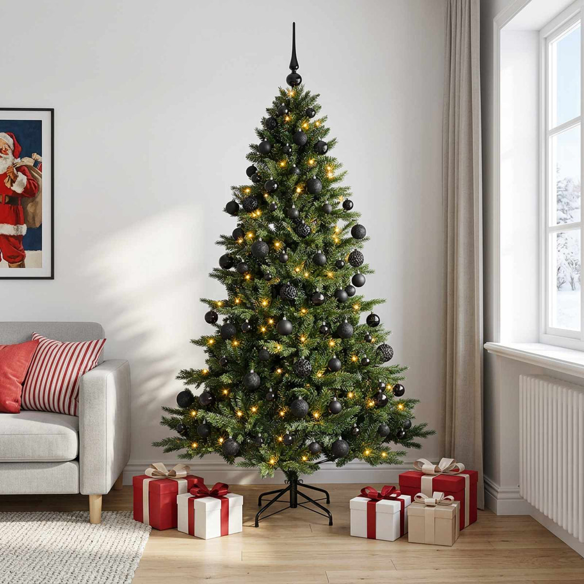 Umjetno božićno drvce s kuglicom 210 cm 300 LED lampica