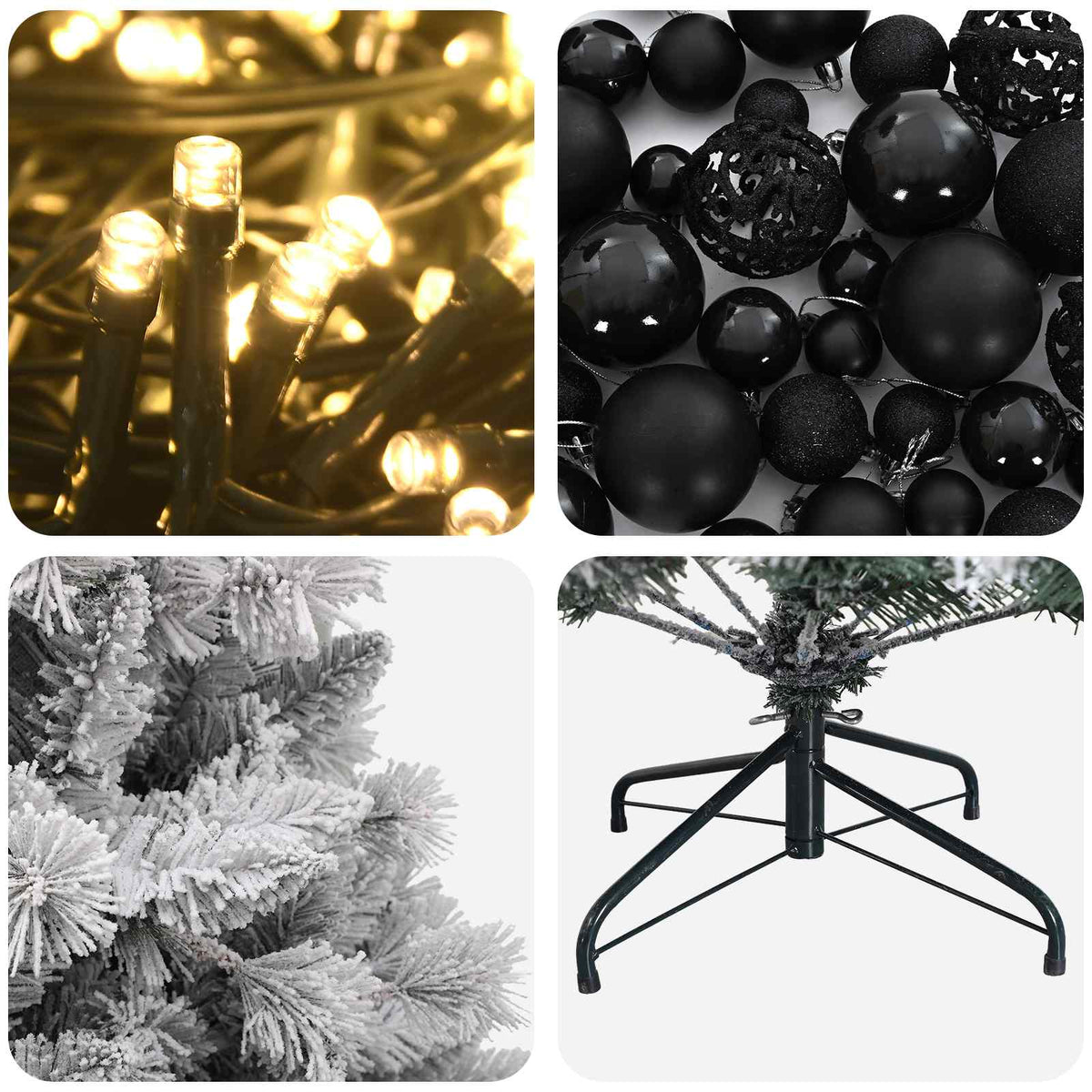 Umjetno božićno drvce s kuglicama 240 cm 300 LED lampica