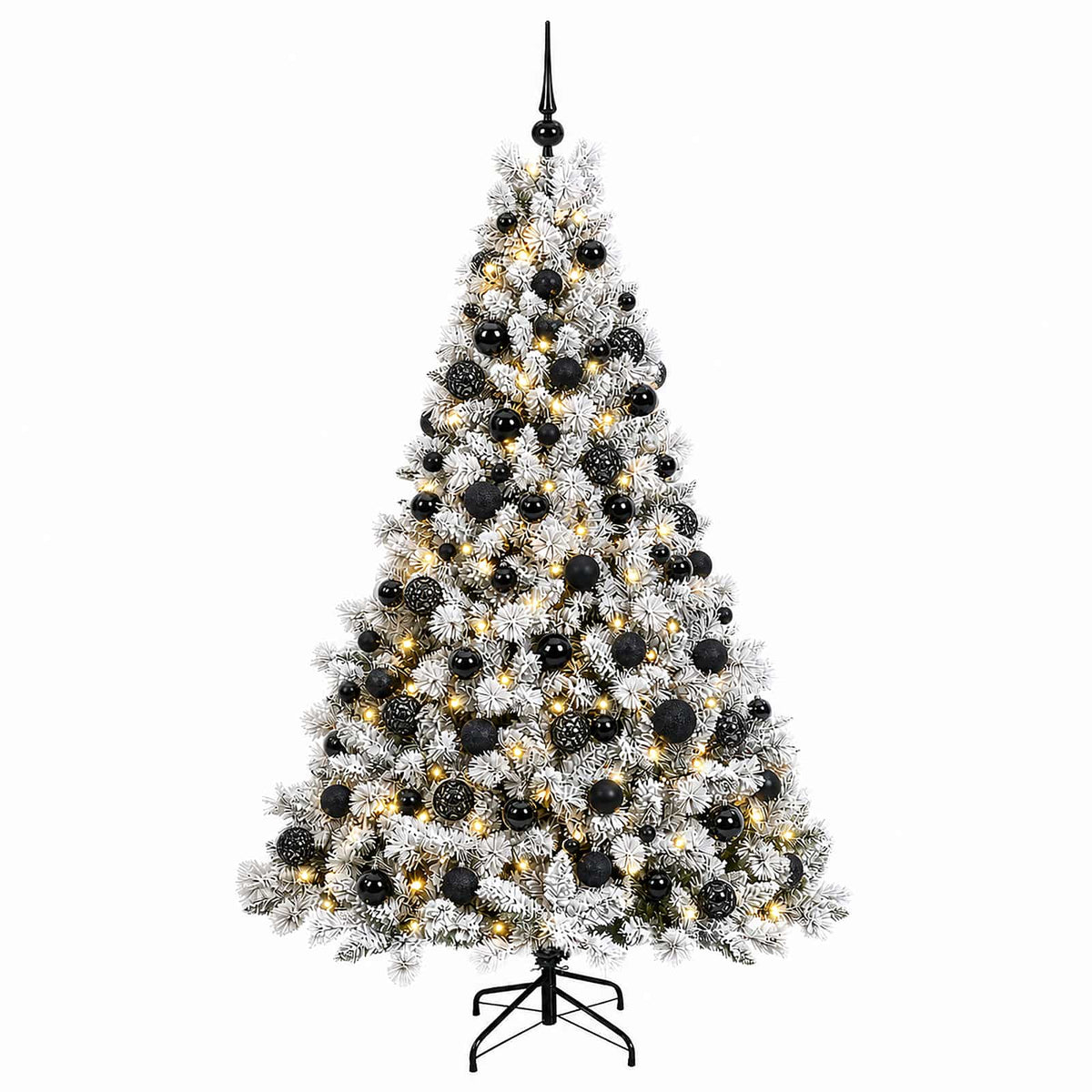 Umjetno božićno drvce s kuglicama 240 cm 300 LED lampica